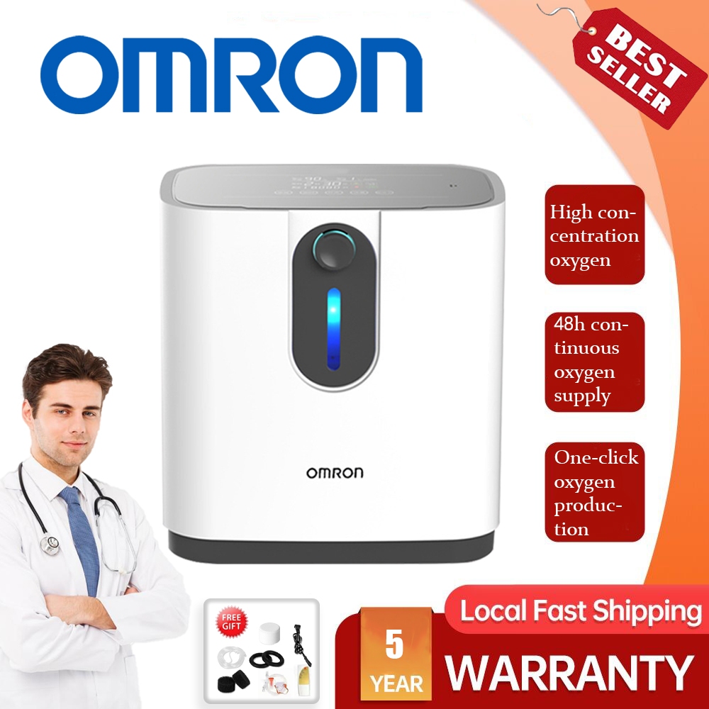 Omron เครื่องผลิตออกซิเจน 1-7L Oxygen concentrator ผู้ป่วย เครื่องพ่นยา เครื่องผลิตออกซิเจนแบบพกพาที่ปรับได้
