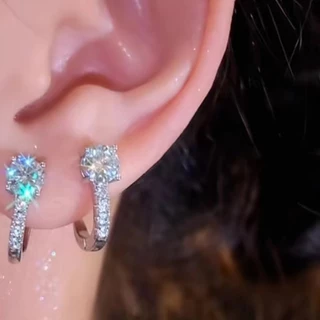 Jewelry ต่างหู ต่างหูรูปตัว U ต่างหูเพชร ต่างหูแฟชั่น E013H ของขวัญ ของขวัญที่ยอดเยี่ยม