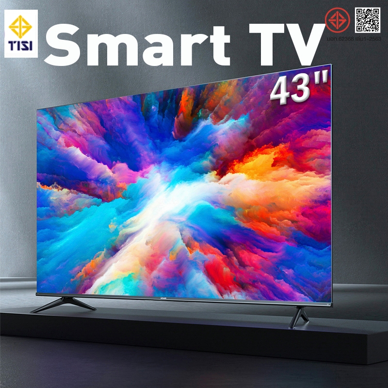 ทีวี 43 นิ้ว Smart TV 4K LED โทรทัศน์ ทีวีจอแบน สมาร์ททีวี ระบบ Android ทีวีดิจิตอล รับประกัน 1ปี