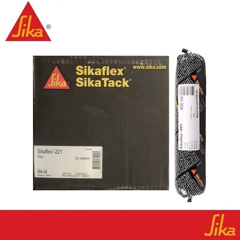 SIKA Sikaflex 221 x20 หลอด หลอดนิ่ม สีขาว กาวโพลียูรีเทนคุณภาพสูง สำหรับซีลตะเข็บรอยต่อรอยเชื่อมผนึก