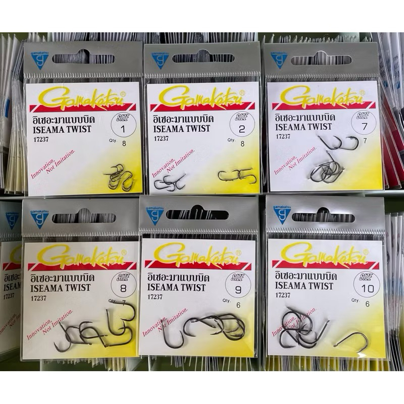 เบ็ดกามาคัตซึ Gamakatsu อิเซอะมาแบบบิด รุ่น17237 (ตูดแบน) ของแท้ Made in Japan (ซองเหลือง)