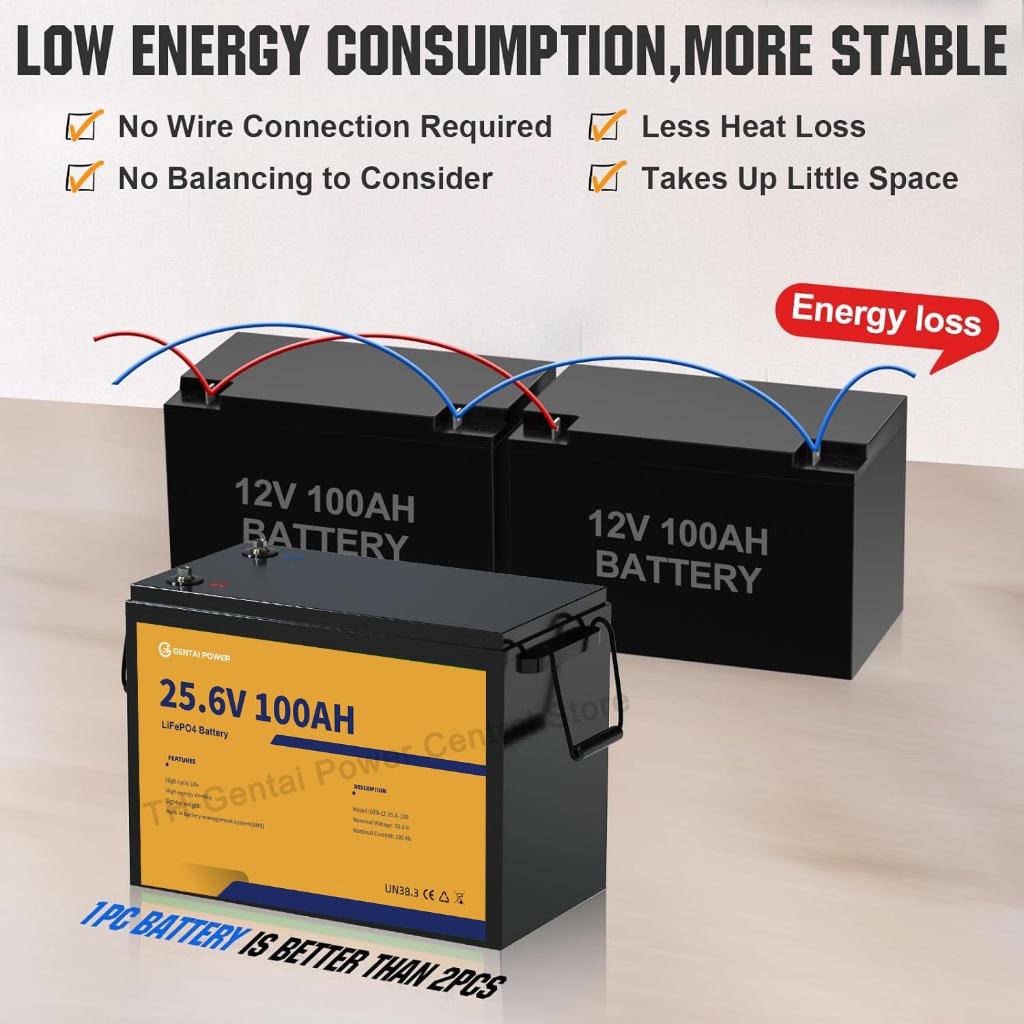 <รับประกัน 6ปี> แบตลิเธียม 24V 100AH แบตเตอรี่ LiFePO4 Battery 100% แบตเตอรี่ใหม่ แบตลิเทียม 100A BMS โซล่าเซลล์ - รูปที่ 2