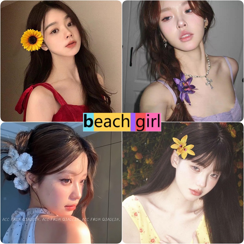 👙beachgirl👙หลากหลายสไตล์ คุณภาพดี เครื่องประดับผมที่ทันสมัย กิ๊บติดผมแฟชั่น รูปแบบเปลือก ลายดอกไม้