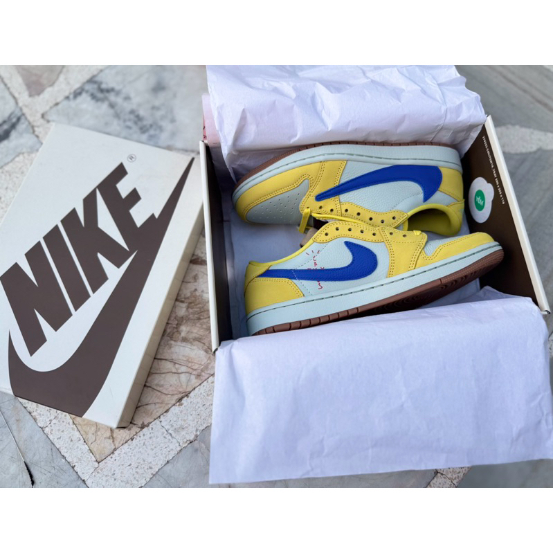 Nike Air Jordan 1 Low OG x Travis Scott “Canary” (W) 💛💙 แท้💯