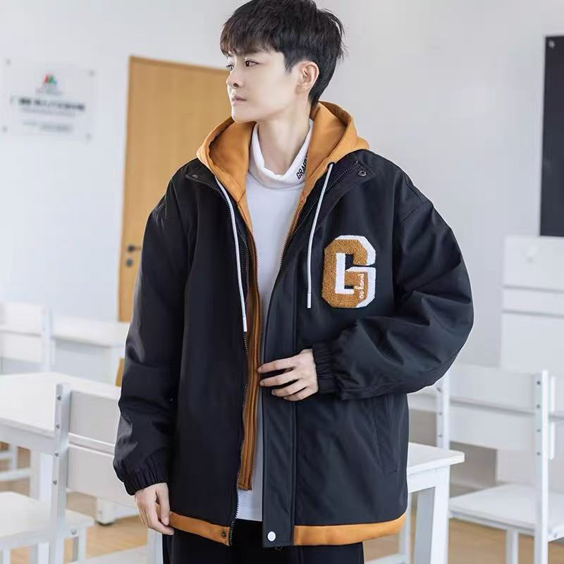 เสื้อแจ็กเก็ต เสื้อแจ็กเก็ตลําลอง มีฮู้ด เนื้อผ้านิ่ม ทรงหลวม สไตล์เกาหลี สําหรับผู้ชาย คุณภาพสูง ไซซ์ M-3XL JK3169