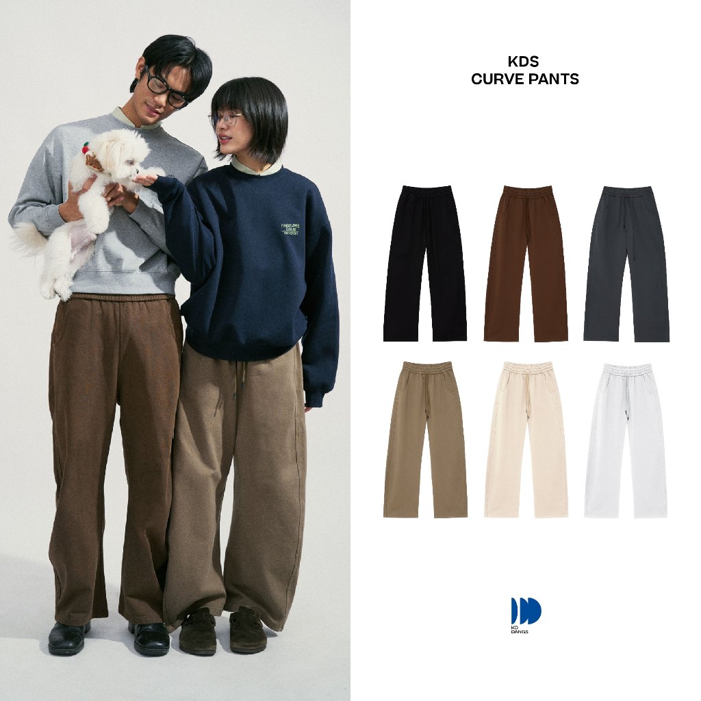 Kodangs Curve pants กางเกงขายาวผู้ชาย กางเกงวอร์มขากว้าง ผ้าcottonหนา ทรงหลวม ขนาดใหญ่ กางเกงผู้ชายไซส์ใหญ่