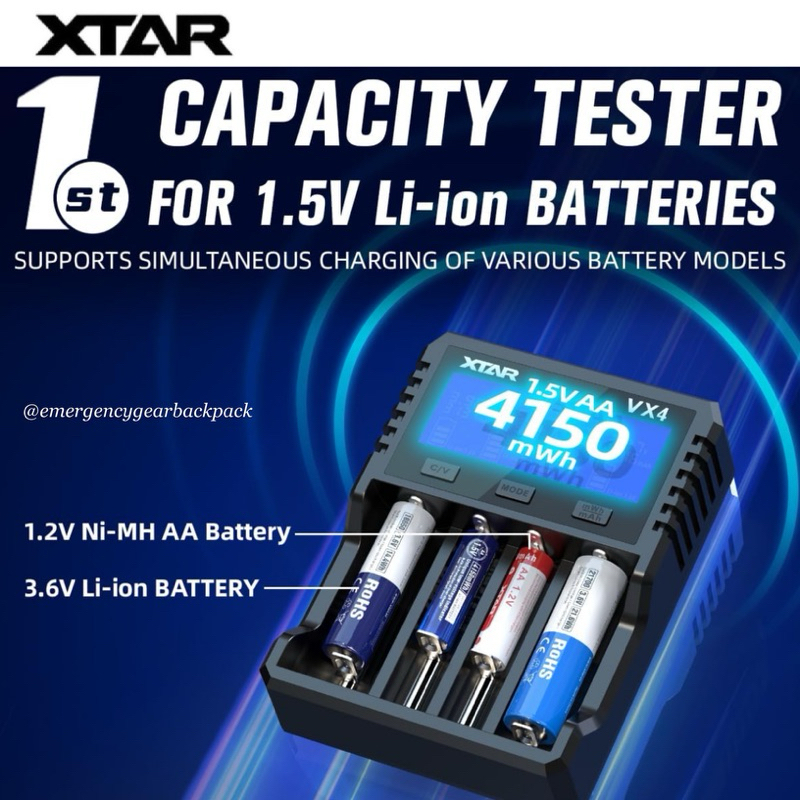 XTAR VX4 Visible Mixer – Universal Smart Battery Charger & Tester