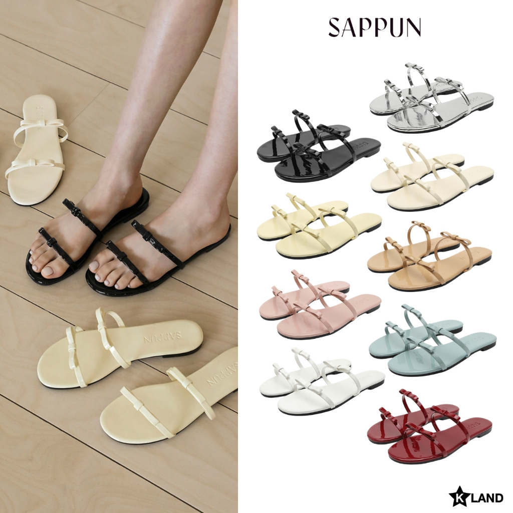 SAPPUN รุ่น Terroshoe Ribbon Strap Slipper (ความสูง 1 cm) รองเท้าแตะ รองเท้าผู้หญิง