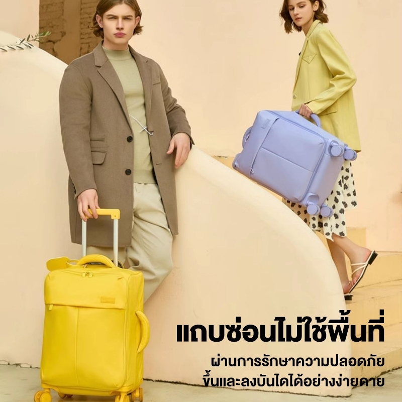 BAGOO น้ําหนักเบาพิเศษ กระเป๋าเดินทาง 20 นิ้ว ขนาดเล็ก  กันน้ำ  ผ้าออกซ์ฟอร์ด กระเป๋าเดินทางรถเข็น ทนทานต่อสิ่งสกปรก