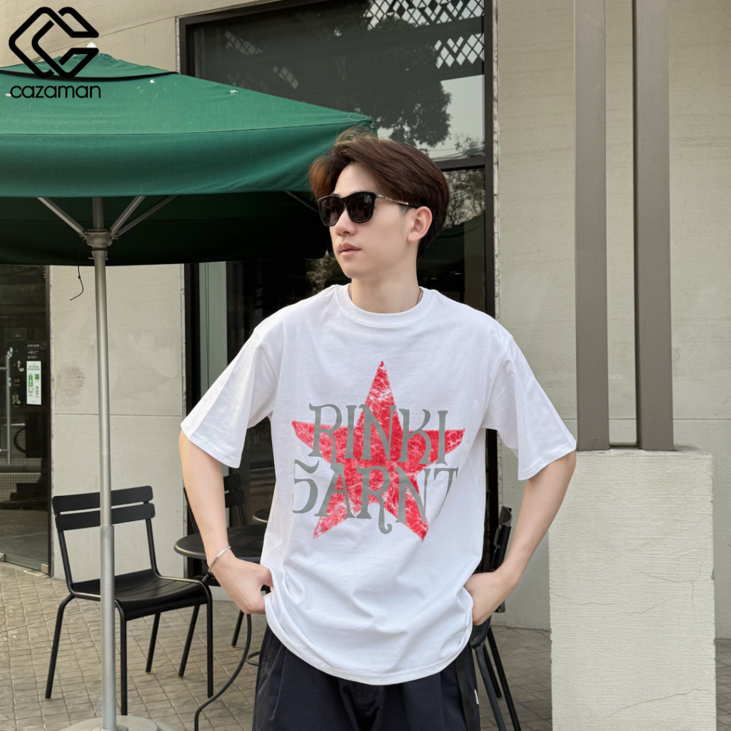 CAZAMAN เสื้อยืดคอกลม เสื้อยืดงานสกรีน คุณภาพดี ทรงสวย 201