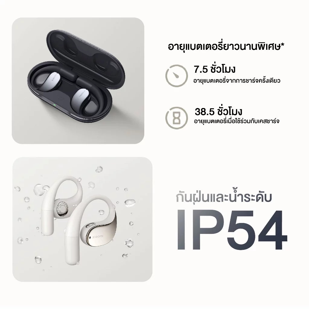 Xiaomi OpenWear Stereo หูฟังบลูทูธ ไมโครโฟนคู่ลดเสียงรบกวน AI เสียงความละเอียดสูง คุณภาพเสียง Hi-Fi bluetooth earphone