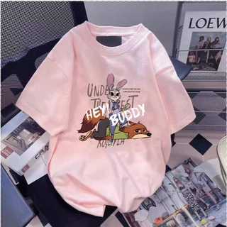 เสื้อยืดลายน่ารัก ผ้าคอตตอนหนา220แกรม เนื้อผ้าคอตตอลแท้ CM104 สีไม่ตกเนื้อผ้าดี ตัดเย็บดี
