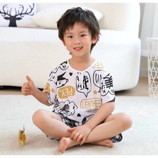 ชุดนอนเด็ก ชุดใส่เล่นเด็ก ชุดแขนสั้นขาสั้น พร้อมส่งจากไทย ไซส์ 100-150