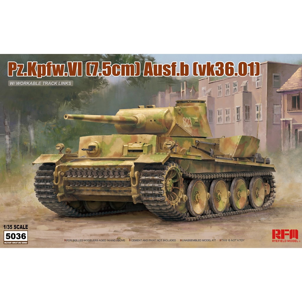 โมเดลประกอบ RFM RM-5036 1/35 Pz.Kpfw.VI (7,5cm) Ausf.B (VK36.01) w/ workable track links (ต้องประกอบ