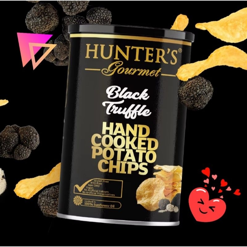ฮันเตอร์กรูเมทมันฝรั่งแผ่นทอดกรอบรสเห็ดทรัฟเฟิล 150กรัม(BlackTruffle).
