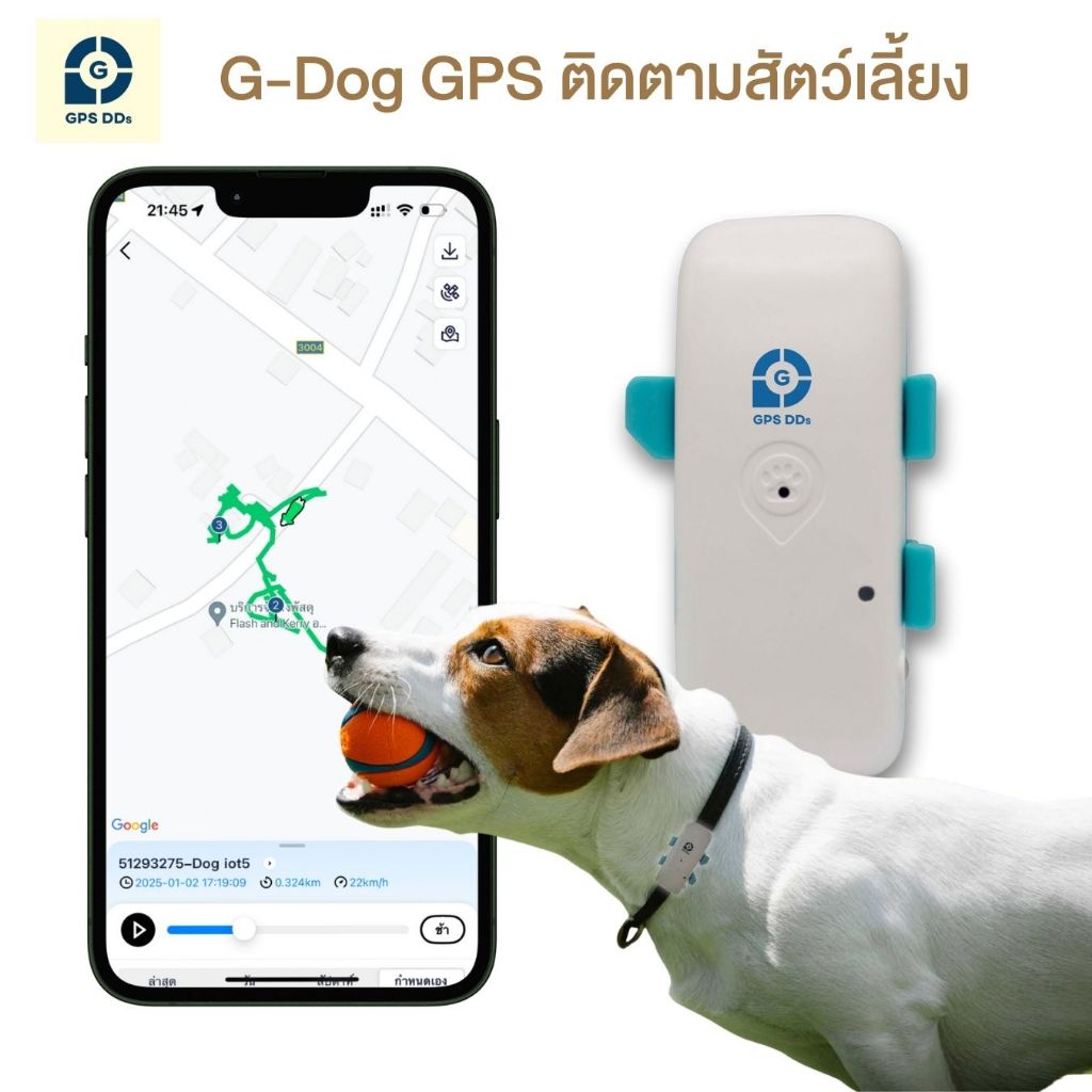 G-Dog GPS ติดตามน้องหมา โดยยึดกับปลอกคอ ช่วยติดตามสุนัขได้ ป้องกันการพลัดหลง มีเสียงเพื่อช่วยในการหา