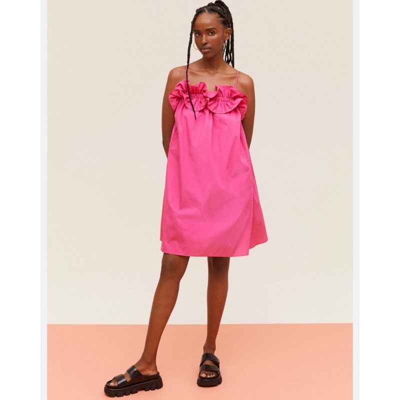 D6 ฝ้ายบาง ไม่มีซับใน H&M ไซส์ XL อกหน้าผ้า 48-56 นิ้ว สะโพก 62