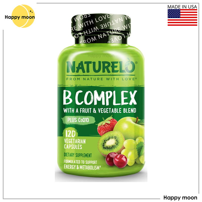 NATURELO, B Complex with a Fruit & Vegetable Blend, Plus CoQ10, 120 Vegetarian Capsules ราคา ถูกที่สุด ดีลบีเคเค