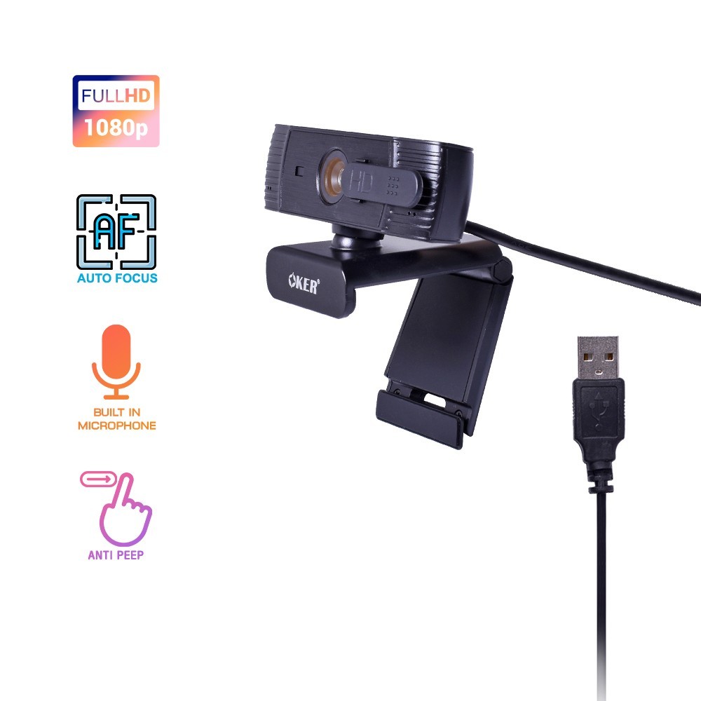 OKER กล้องเว็บแคมหัวเสียบ USB รุ่น HD868 AUTO FOCUS