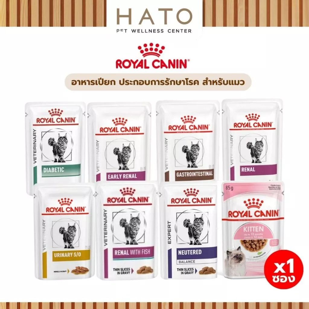 Royal Canin Cat Wet Food รอยัล คานิน อาหารเปียกประกอบการรักษาโรค สำหรับแมวทุกช่วงวัย 1 ซอง