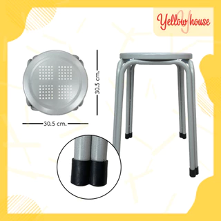 YellowHouse เก้าอี้ ขาคู่ รุ่น สูง 18นิ้ว สตูล ขาเหล็ก คู่กลม รองรับน้ำหนักได้ถึง 100กก.