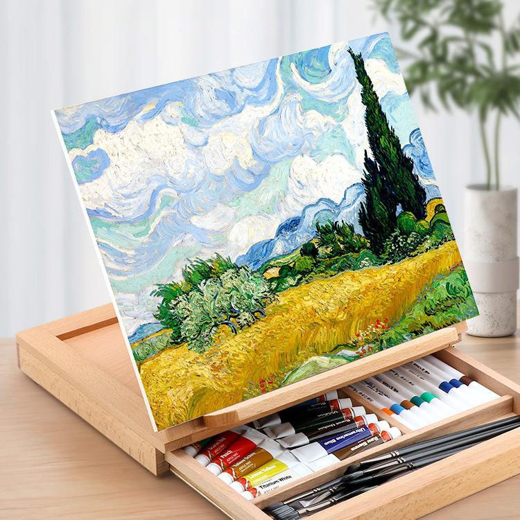 COD ขาตั้งวาดรูป พร้อมลิ้นชัก ไม้บีช Beech wood ขาตั้งวาดรูปขาตั้งรูปภาพ ขาตั้งวาดภาพ ขาตั้งวาดรูป