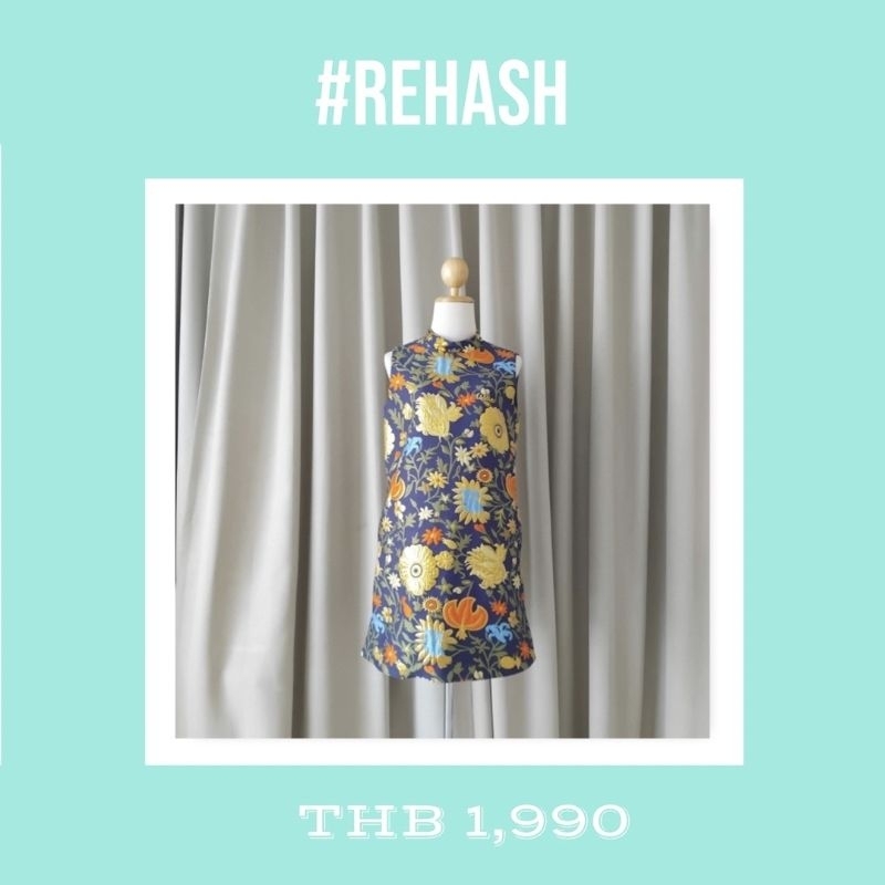 ISSUE - ส่งต่อ ชุดเดรสสั้น ผ้าลายสวยมาก ชุดมีกระเป๋าสองข้างใช้งานได้จริง ใหม่ป้ายห้อย ขายราคาต่ำกว่า