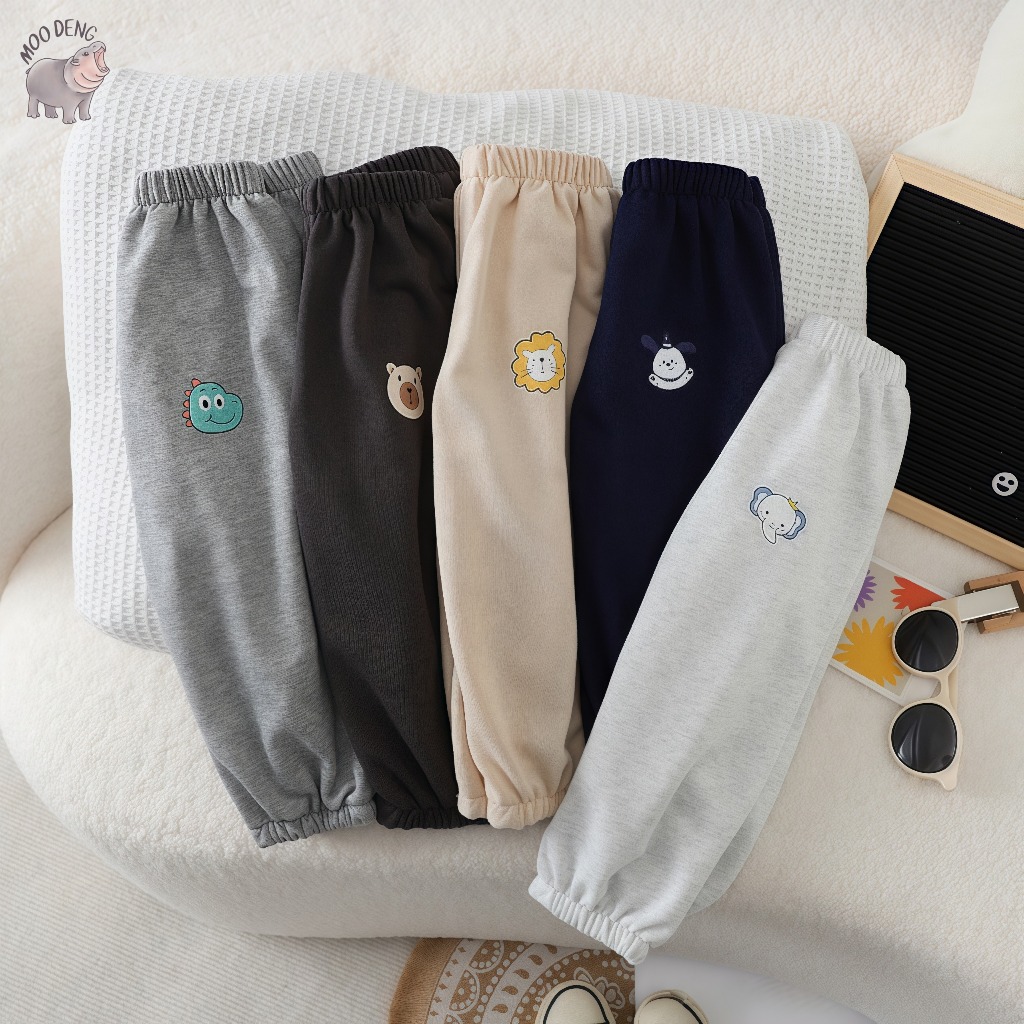 MoodengBaby กางเกงขายาว เหมาะสำหรับเด็กชายและเด็กหญิง กางเกงลำลอง เนื้อผ้าสวย ใส่สะบาย