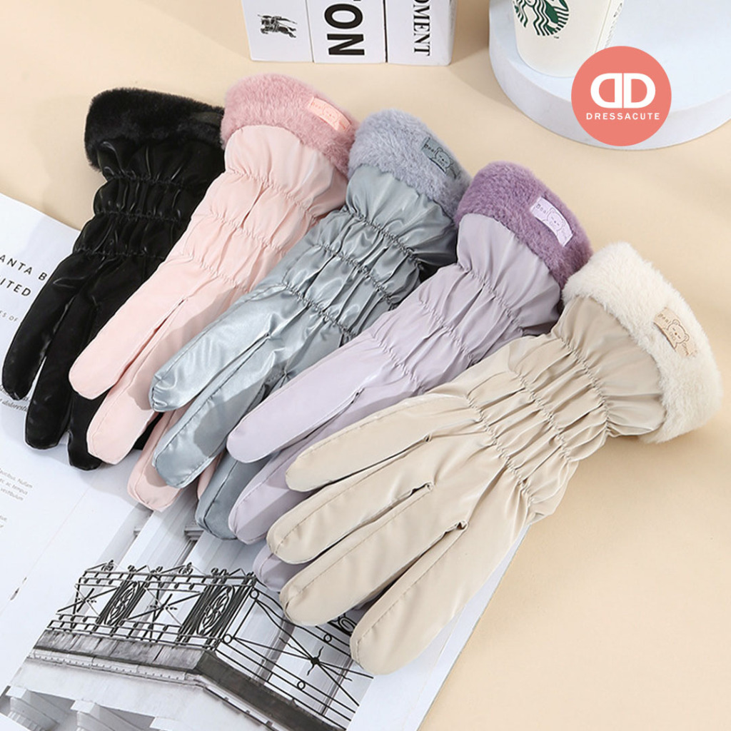 กดมือถือได้ T407 ถุงมือกันหนาว กันน้ำ กันหิมะ น่ารักๆ