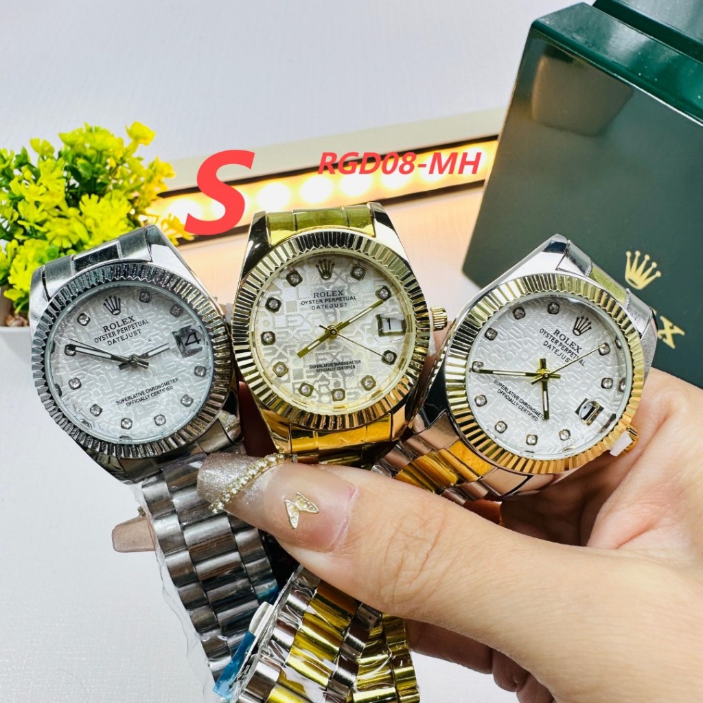 rolex นาฬิกา quartz ผู้หญิงนาฬิกาแฟชั่นสายเหล็กจัดส่งเร็ว