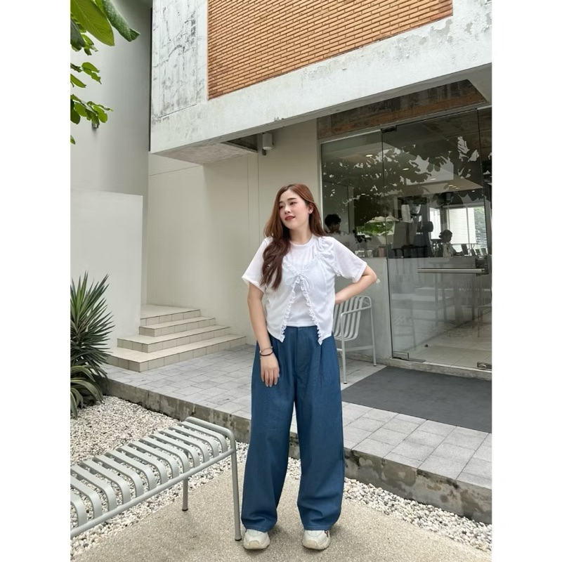 (ส่งต่อ/มือหนึ่ง) Denim  jeans กางเกงผ้าเดนิมเอวสูง กางเกงยีนส์สาวอวบ | จากร้าน Plussizeby.yuti