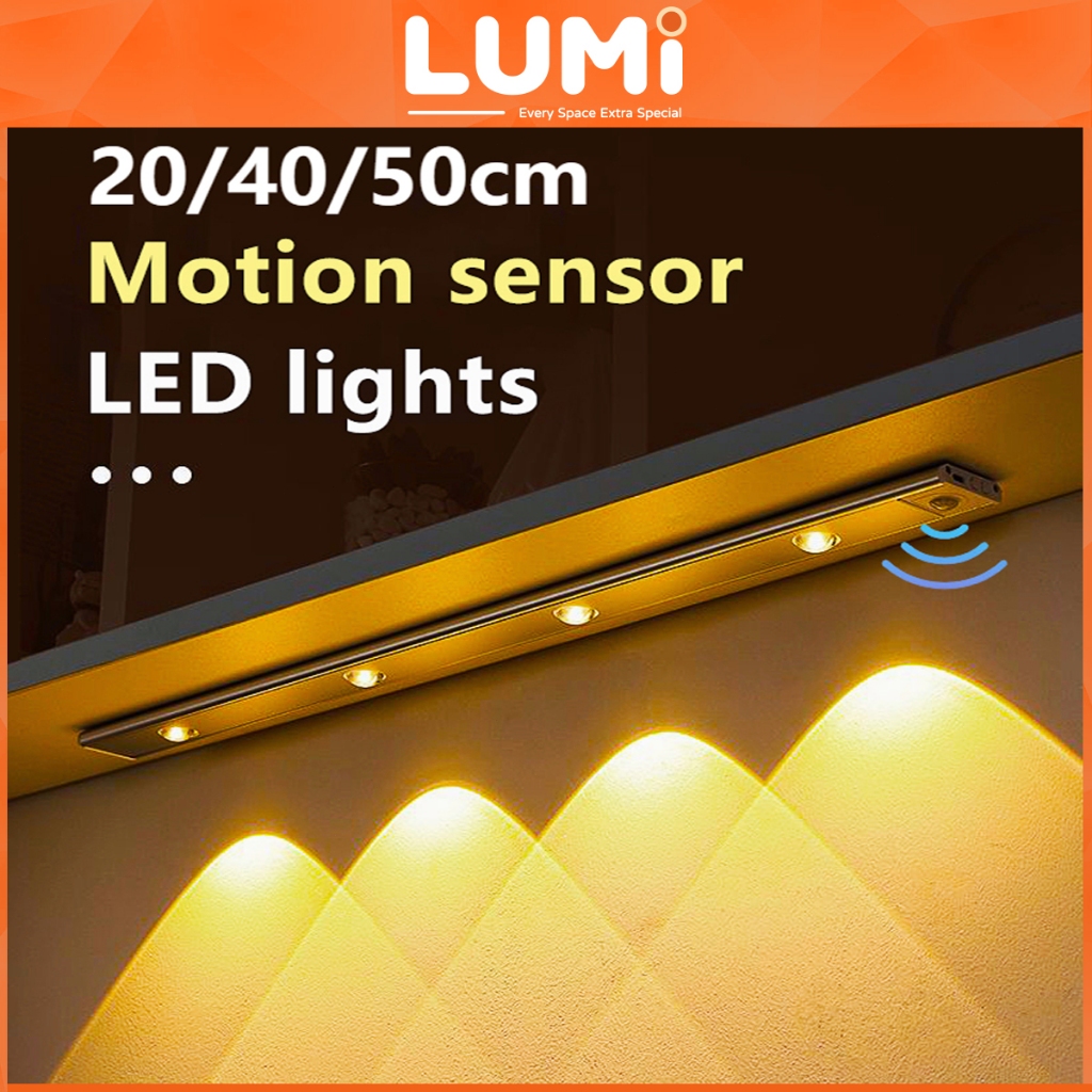 LUMi ไฟเซ็นเซอร์ โคมไฟ LED (รูปทรงแสงที่สวยงาม) ไฟหัวเตียง ไร้สาย เซนเซอร์ตรวจจับเคลื่อนไหวมนุษย์  ติดตั้งง่าย ใช้งานสะด