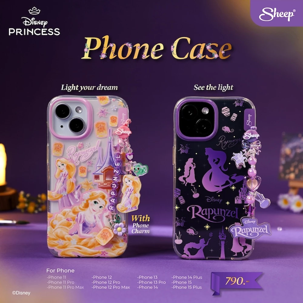 [For iPhone/For iPhone MS Rapunzel] Rapunzel Collection เคสสำหรับไอโฟน เคสมีMagnet ฟรี Strap สายห้อย เคสกันกระแทก Disney