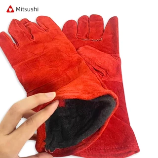 Mitsushi ถุงมือช่างเชื่อม 13.3" ถุงมือหนังงานเชื่อม แบบยาว ช่างเชื่อม งานจับเหล็ก ถุงมืองานเชื่อม