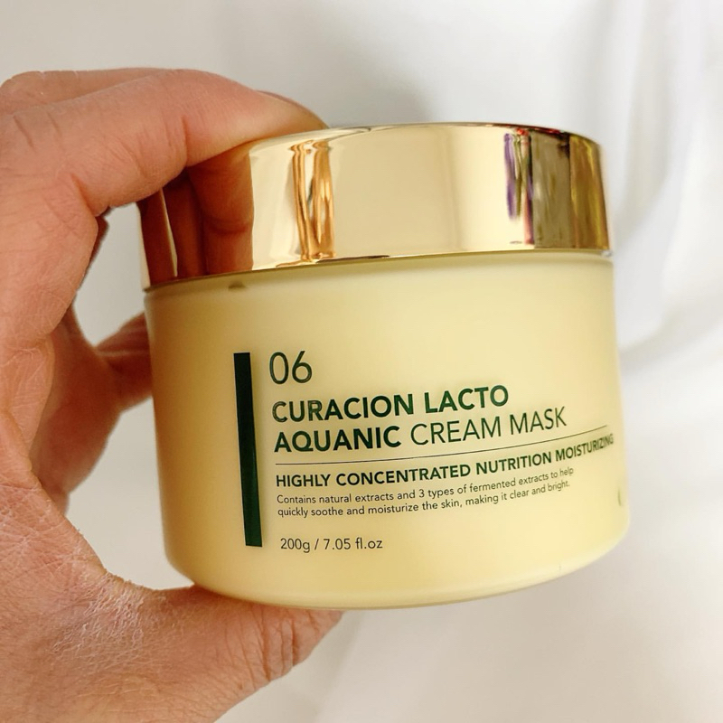 💛Curacion 06 Lacto Aquanic Cream Mask (200 ml)💛 คุรา ครีมมาร์กเข้มข้น ใช้ดี ขาว กระจ่างใส ลดริ้วรอย 