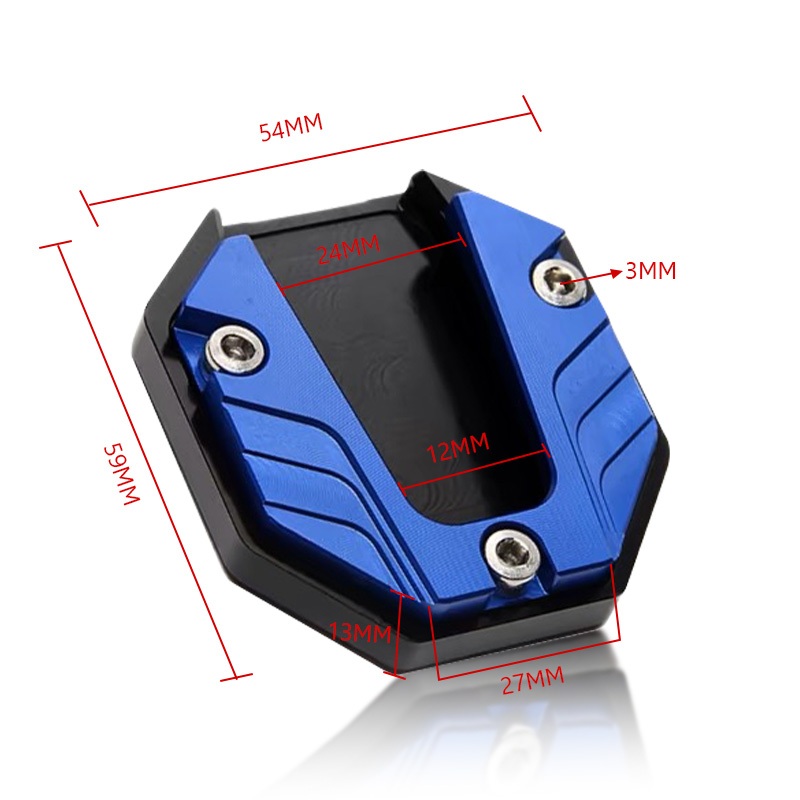 รถจักรยานยนต์ แผ่นรองขาตั้ง แผ่นต่อขยายขาตั้ง กันลื่น ส่วนต่อขยายขาตั้งแข็งแรงและทนต่อการสึกหรออลูมิเนียมอัลลอยด์ - รูปที่ 7