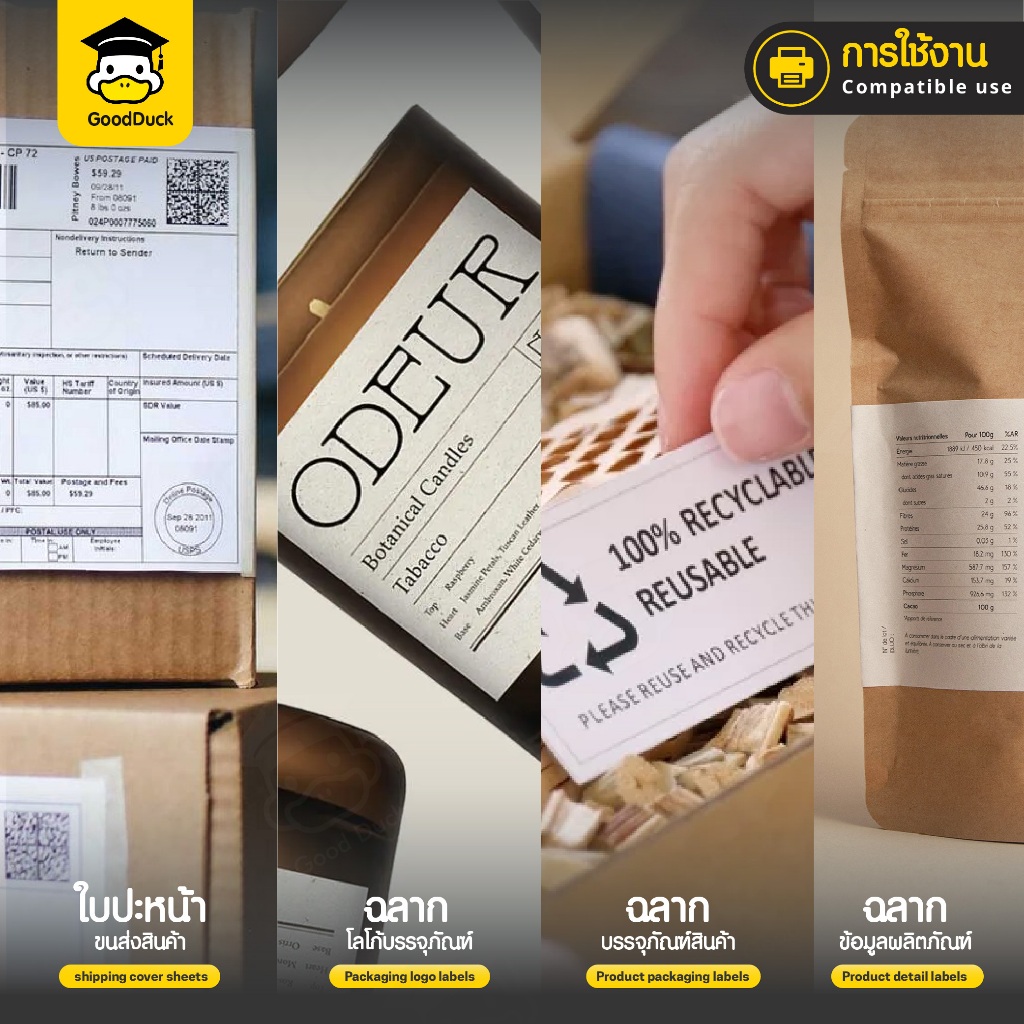หมึกริบบอน หมึกพิมบาร์โค้ด สีดำ มี 2 ขนาด 110x70 110x300 Printer Ribbon เครื่องปริ้นความร้อน