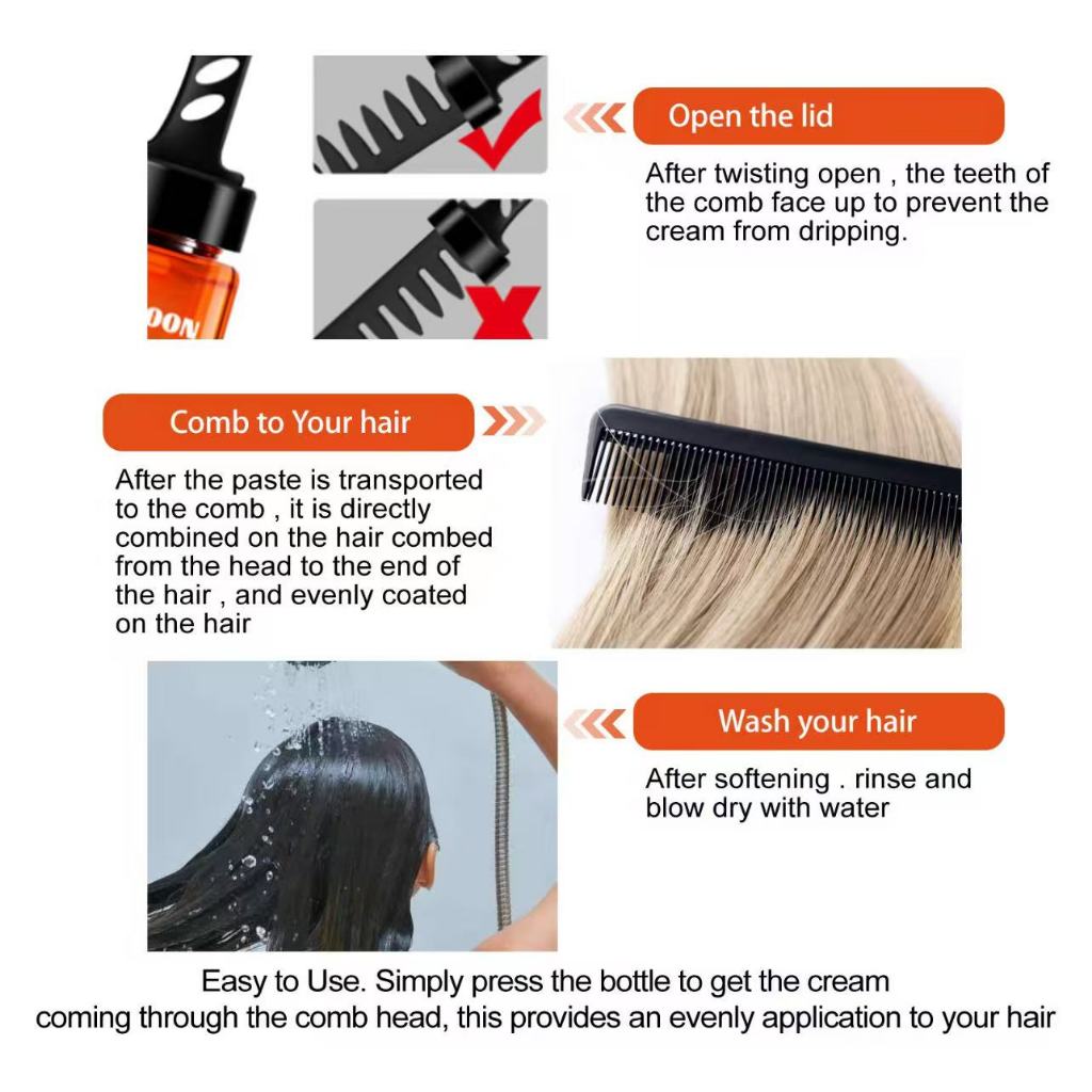 《e05cHLGq》ของแท้ 100% ครีมยืดผม 100ml ยืดผมเอง ยืดผมถาวร น้ำยายืดผม แบบหวี - รูปที่ 5