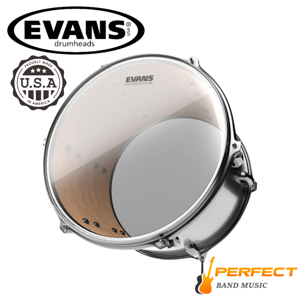 หนังกลองทอม Evans G2 Clear Tom Batter Drumhead หนังกลองทอมแบบน้ำมันใส 2 ชั้น  8″- 16″ Made in USA ของแท้ 100% [ผ่อน 0% 1