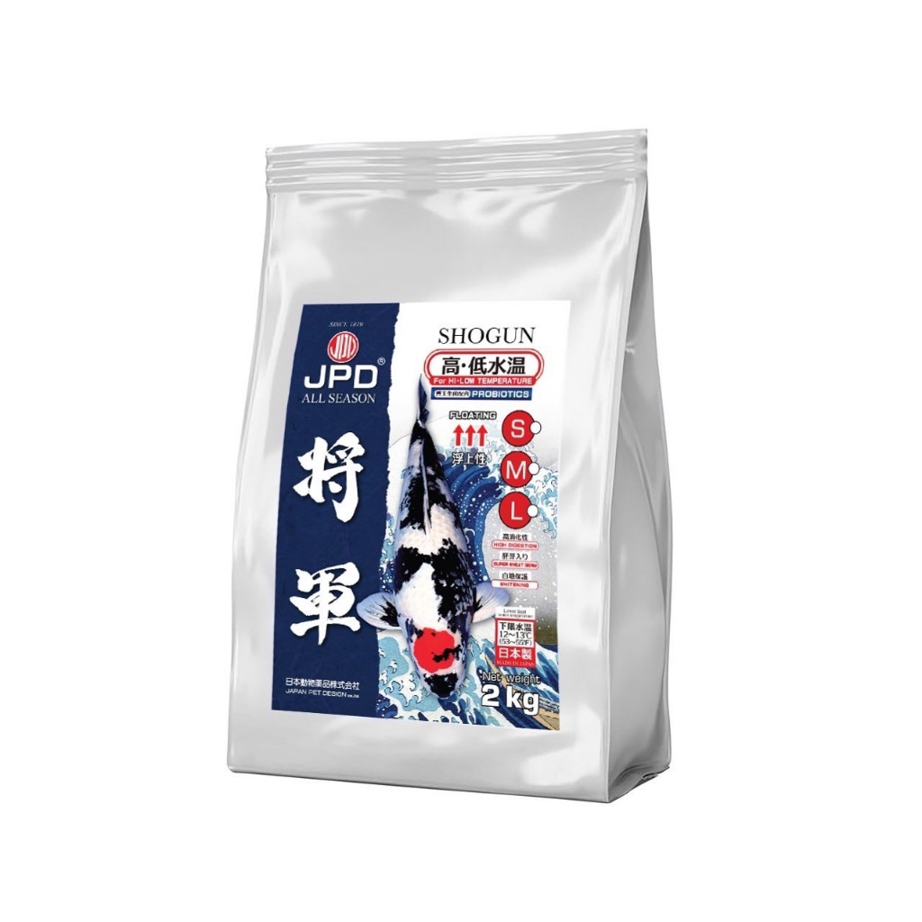 JPD SHOGUN 2 kg. ขาวลํ่า ผิวมันวาวเหมาะกับทุกฤดูกาล ทำให้ปลามีสุขภาพที่ดี