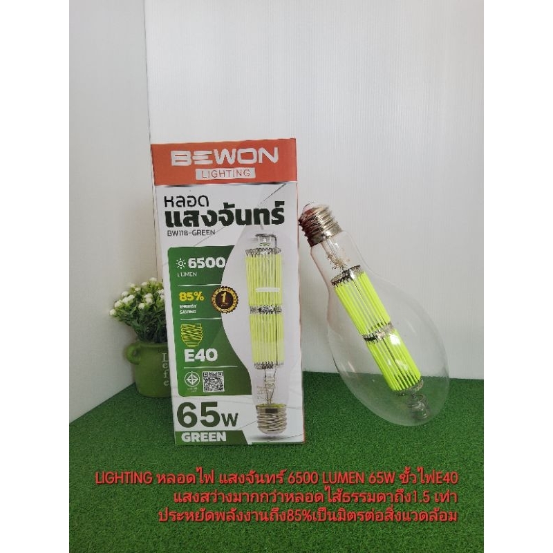 พร้อมส่งคะ หลอดแสงจันทร์ LED  แสงเขียว 65W 175-265V BEWON หลอดไดร์หมึก จับหมึก