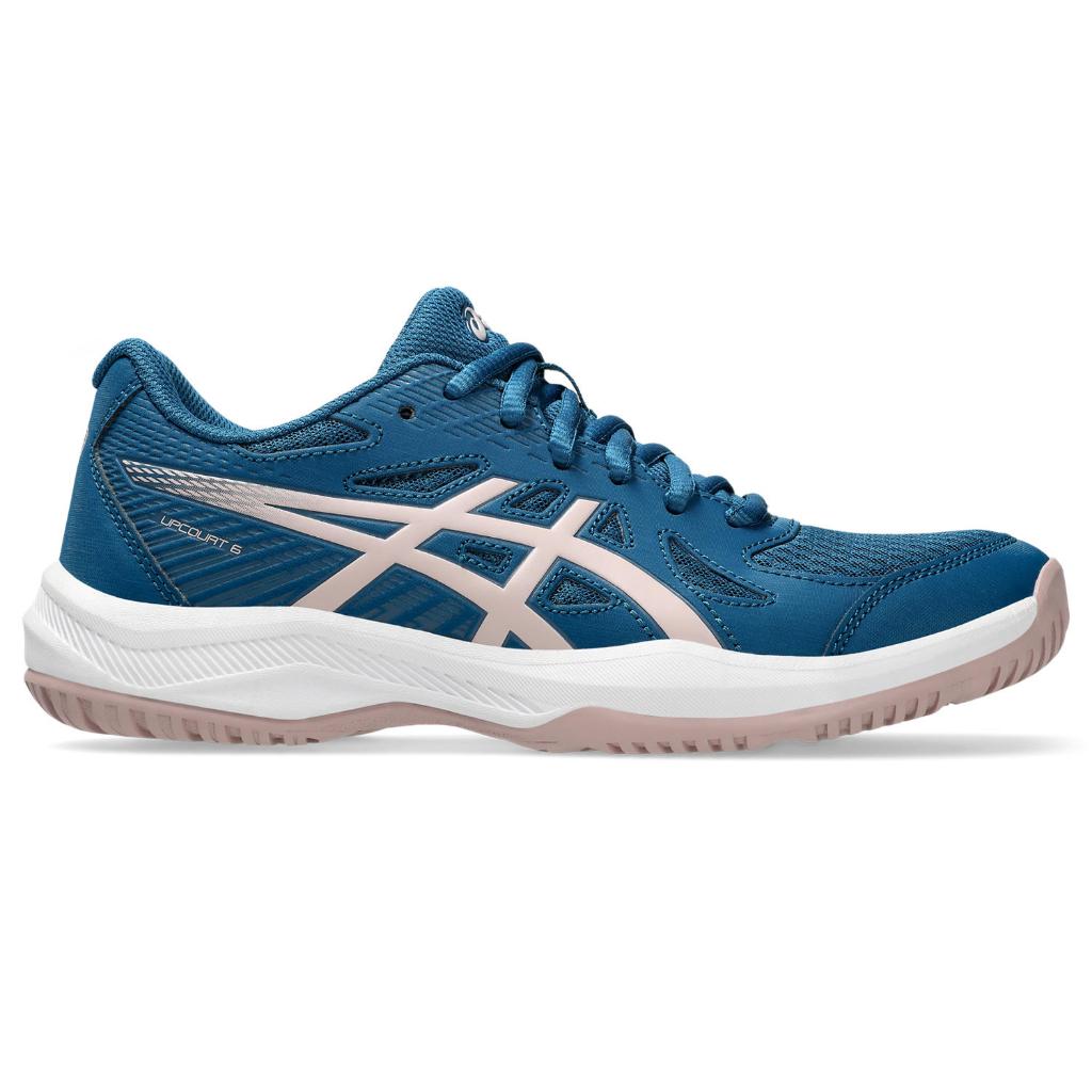 ASICS : UPCOURT 6 WOMEN CPS ผู้หญิง รองเท้าสำหรับกีฬาในร่ม ของแท้ RICH NAVY/WATERSHED ROSE