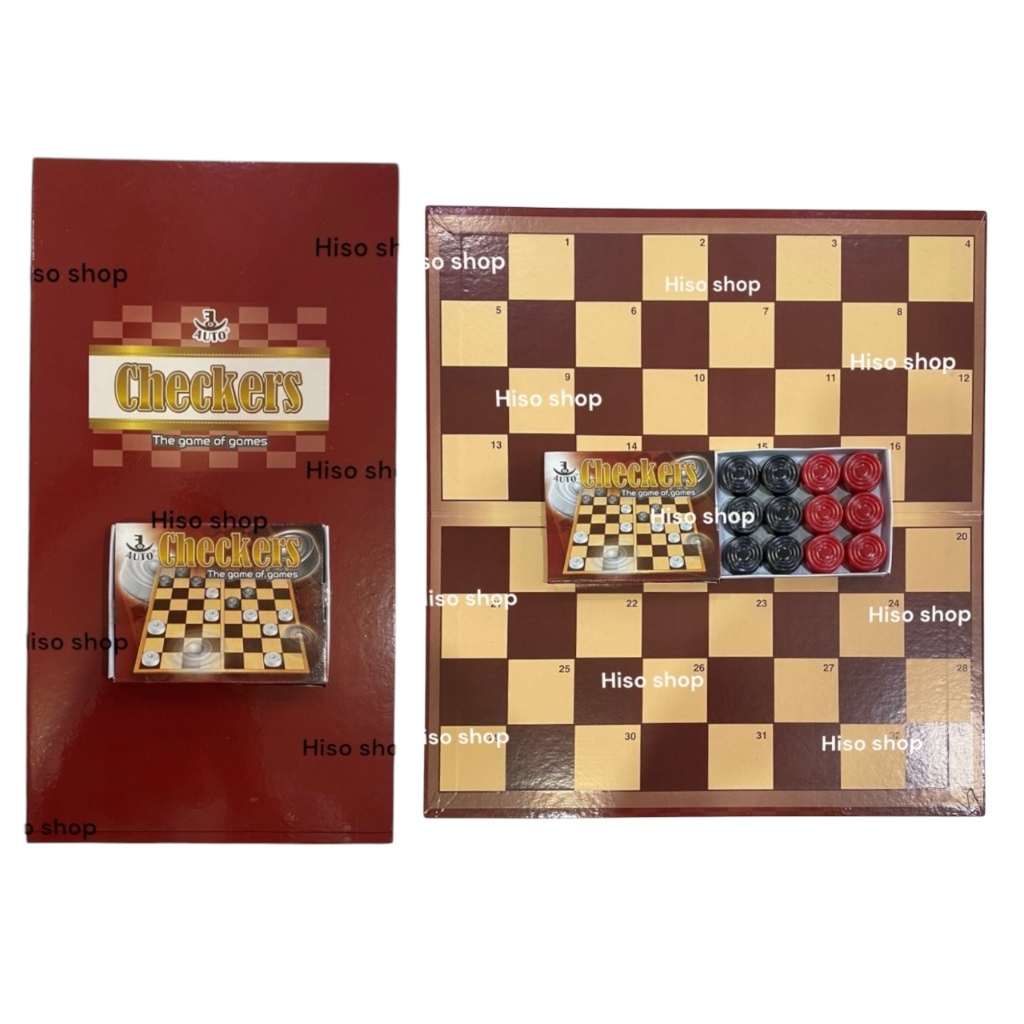 checkers the game of game เกมส์กระดานหมากฮอสใหญ่ ไว้แข่งขันกับเพื่อน เกมส์ฝึกสมอง ขนาดพกพา พับได้ พร