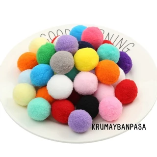 #20 ปอมปอมพร้อมส่ง เลือกสีได้ แพ็ค 100 ชิ้น ขนาด1-2cm.