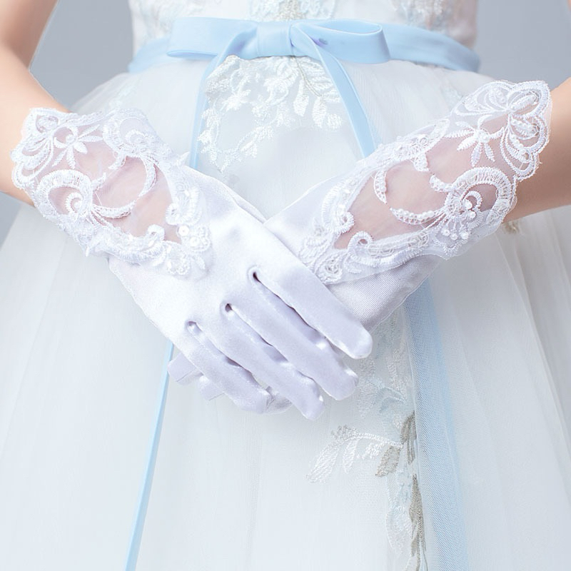 ถุงมือเด็ก ถุงมือปักผ้าลูกไม้เด็ก ถุงมือออกงานเด็ก พร้อมส่งจากไทย ราคา ถูกที่สุด ดีลบีเคเค แกลเลอรีภาพที่ 6