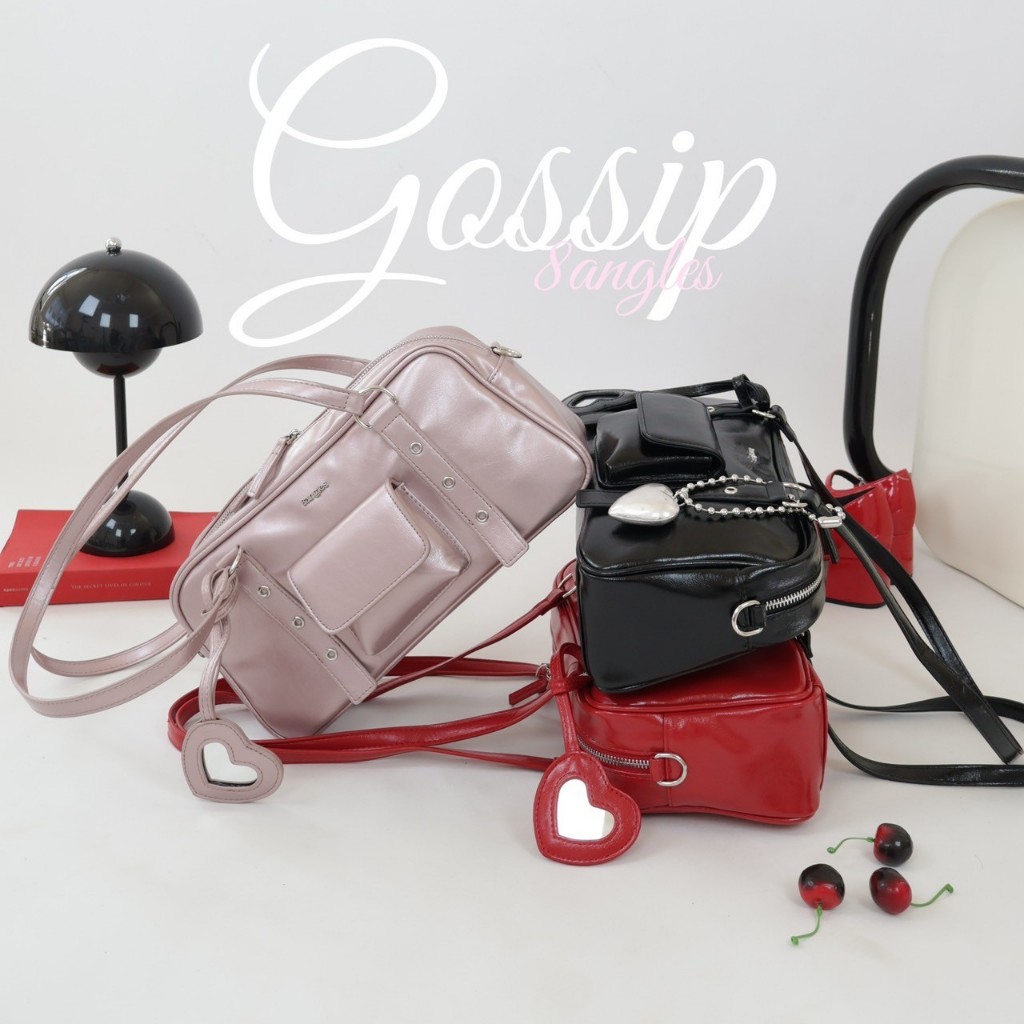 8anglesshop - 💗🎧กระเป๋า Gossip (Ballet bag) ขนาด11นิ้ว ฟรี กระจกหัวใจ + สายยาว by 8angles shop D090