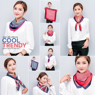 YGB ผ้าพันคอไหมซาติน ผ้าพันคอจัตุรัส ผ้าพันคอแฟชั่น จัตุรัส 60x60 cm sq