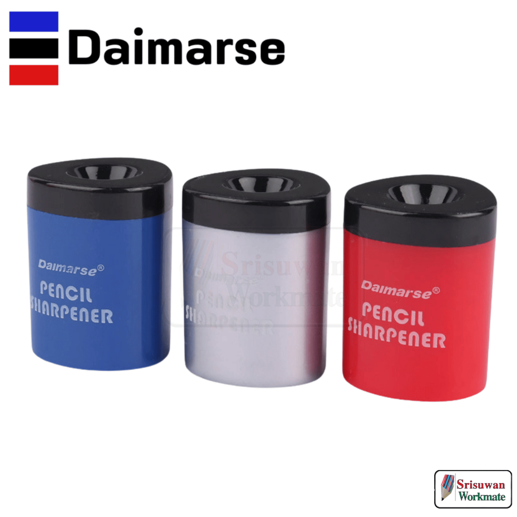 Daimarse DMS-816 คละสี 1 ชิ้น กบเหลาดินสอ พกพา ใบมีด Stainless คม แข็งแรง มีช่องเก็บขี้ดินสอ RUJI