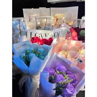 🌺พร้อมกล่อง🌺 ดอกกุหลาบ กุหลาบสบู่ ของขวัญวาเลนไทน์ ช่อกุหลาบ กุหลาบวาเลนไทน์ ของขวัญ มาพร้อมตุ๊กตาหมี พร้อมส่ง📌
