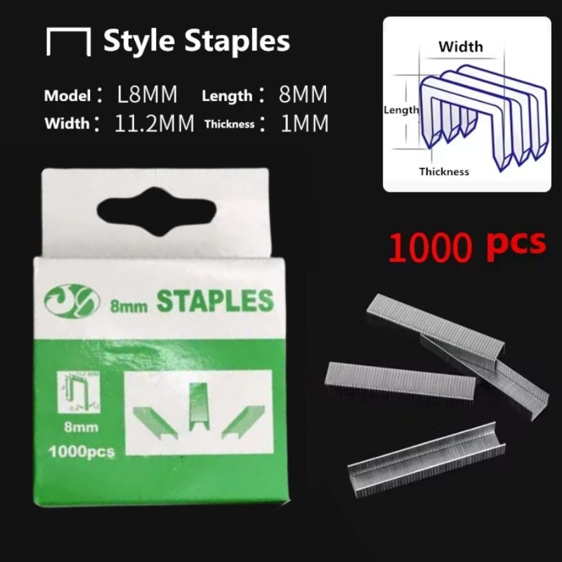 ลูกแม็ก Max ลูกแม็กยิงบอร์ด Staple สำหรับ เครื่องยิงแม็ก ปืนยิงแม็ก เครื่องเย็บอุตสาหกรรม แม็กยิงบอร์ด ตัว U ขายาว 8 mm